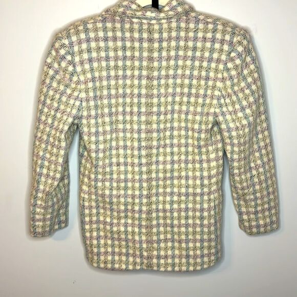 Vintage Petite Sophisticate Pastel Plaid Tweed Blaze-Perfect for Spring 6 - Picture 5 of 5